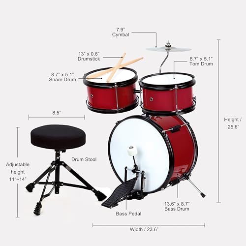 5-Piece Kids Drum Set with 13" Bass Drum G746