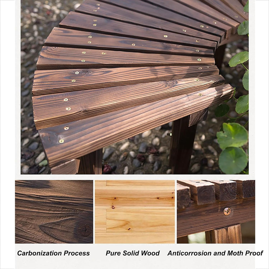 Wooden Outdoor Curved Bench H41989
