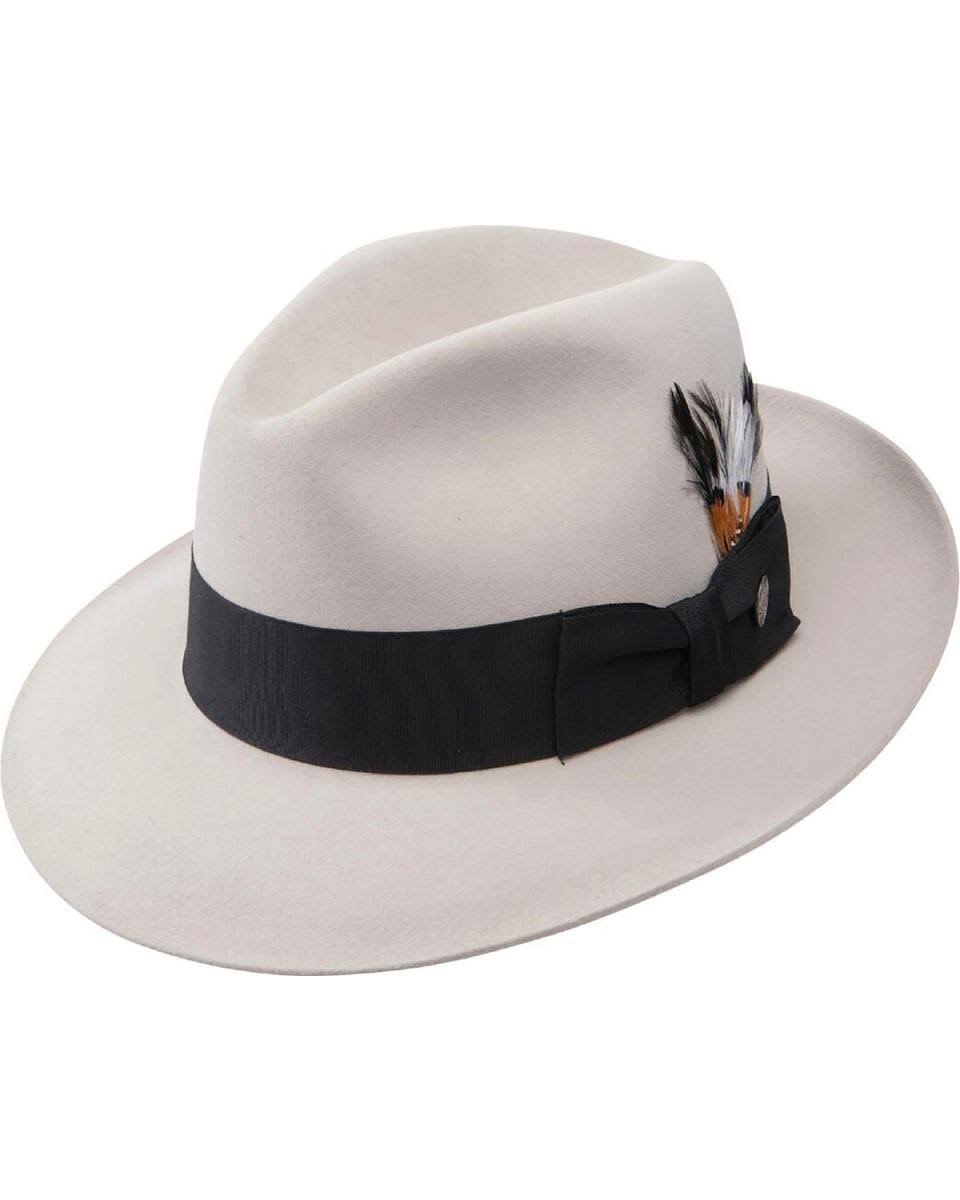 Gray Fur Felt Fedora Hat J55913