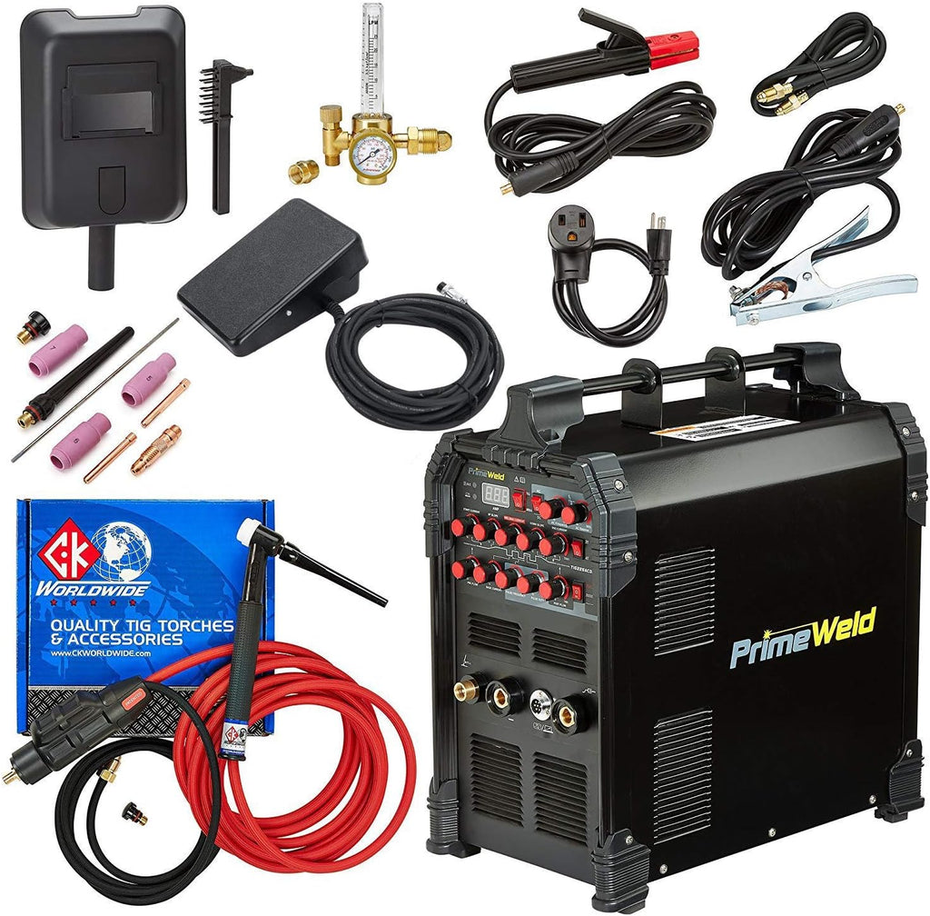 225 Amp AC DC TIG/Stick Welder with Pulse Torch and Cable Q14958