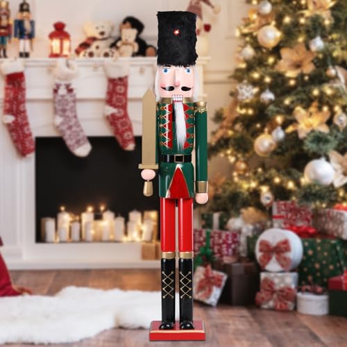 42 Inch Wooden Christmas Nutcracker with Black Fur Hat H325926