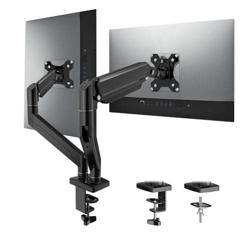 Dual Monitor Stand for 13 to 32 Inch Screen, Dual Monitor Arm Desk Mount Max 22 lbs Each Arm, VESA 75x75 100x100 W137234