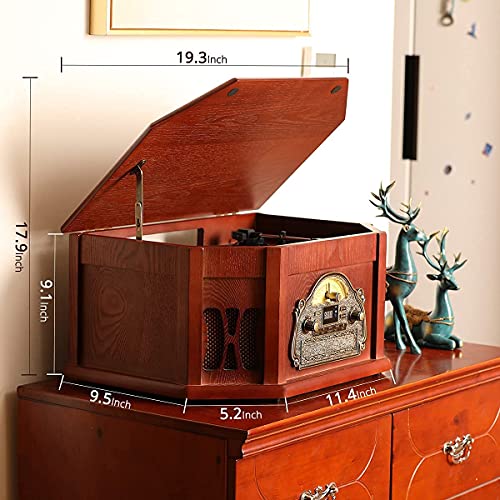 10-in-1 Bluetooth Turntable Record Player with Built-in Speaker K75872