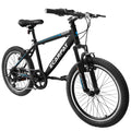20 Inch Kids Mountain Bike, 7 Speed, Disc Brakes, Fat Tire, Black U84810