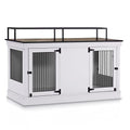 Large Wooden Dog Crate with Double Doors (Brown) K461
