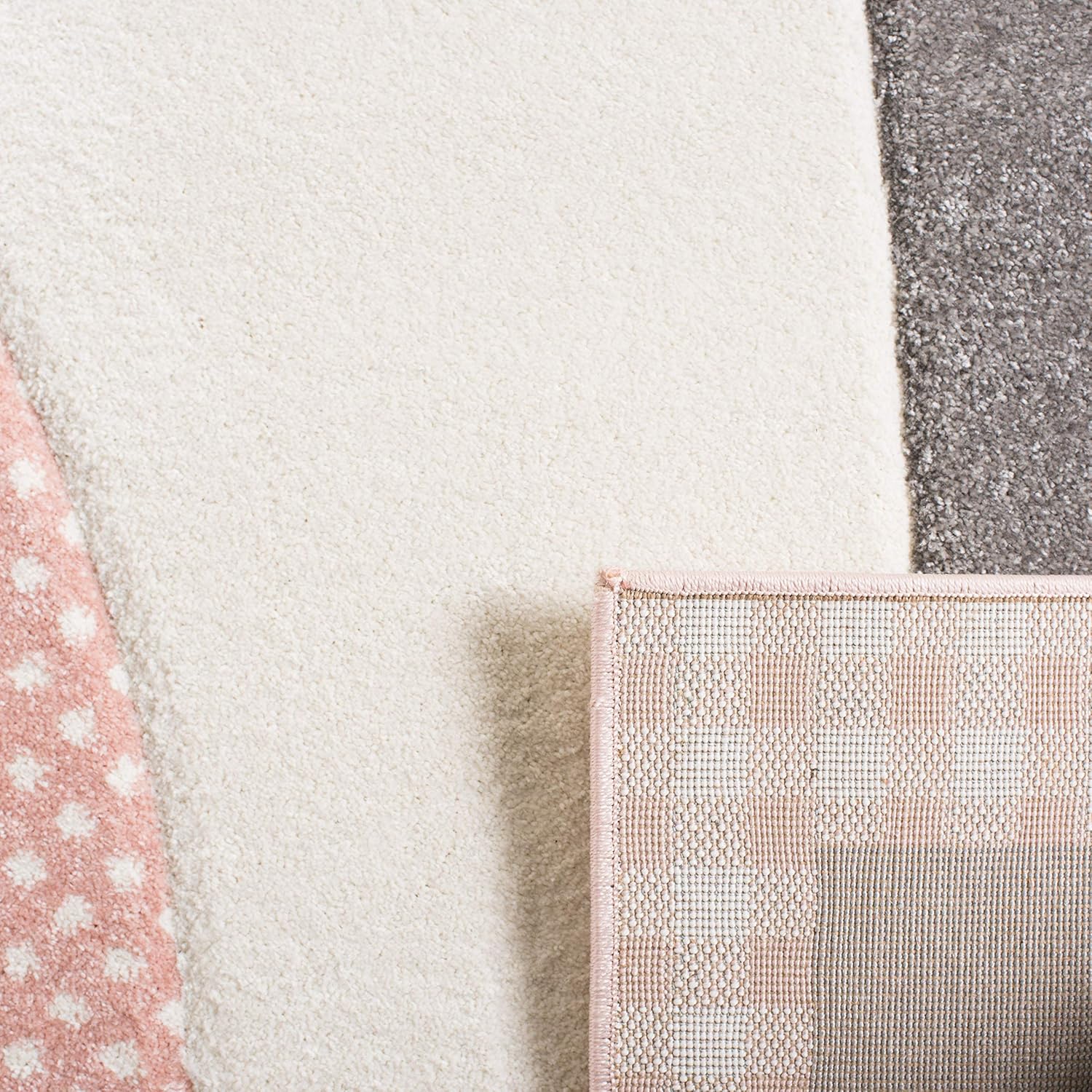 Pink & Grey Cat Design Runner Rug U16297