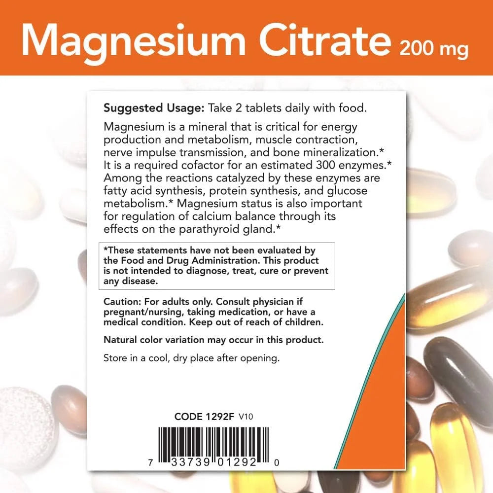 Magnesium Citrate 200 mg, 250 Tablets D310