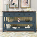 Navy Storage Console Table with 3 Drawers and 2 Shelves Q90389