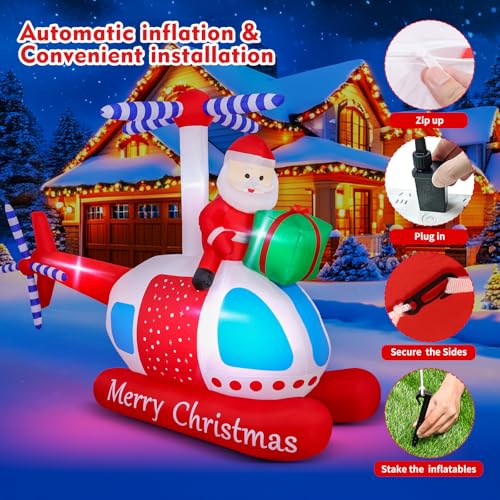 14 FT Santa Claus Inflatable Outdoor Decoration with Gift Bag and Built-in LED Lights E7011