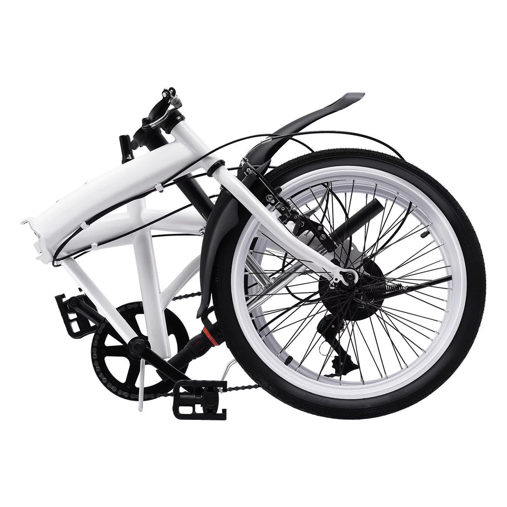 White 20 Inch 7 Speed Folding Bicycle U63288