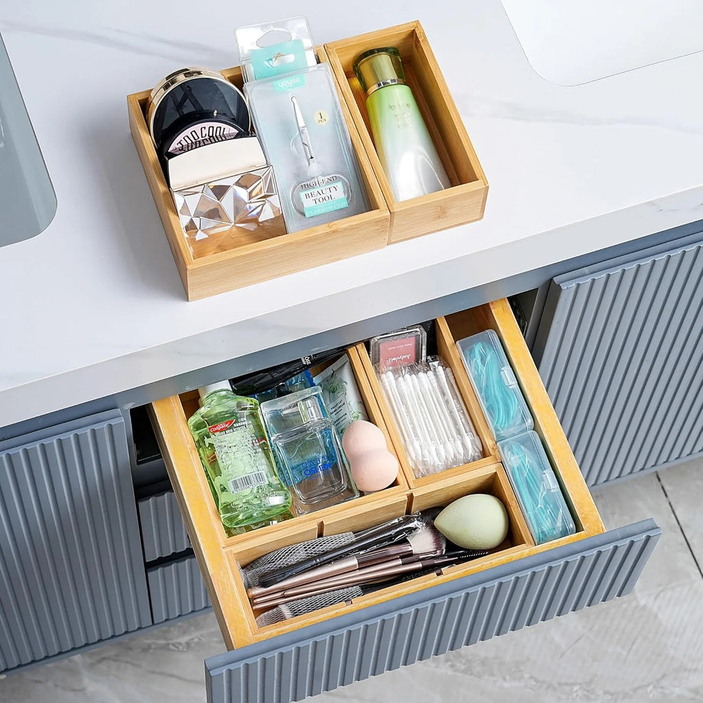 Set of 9 Bamboo Wood Drawer Organizer E576