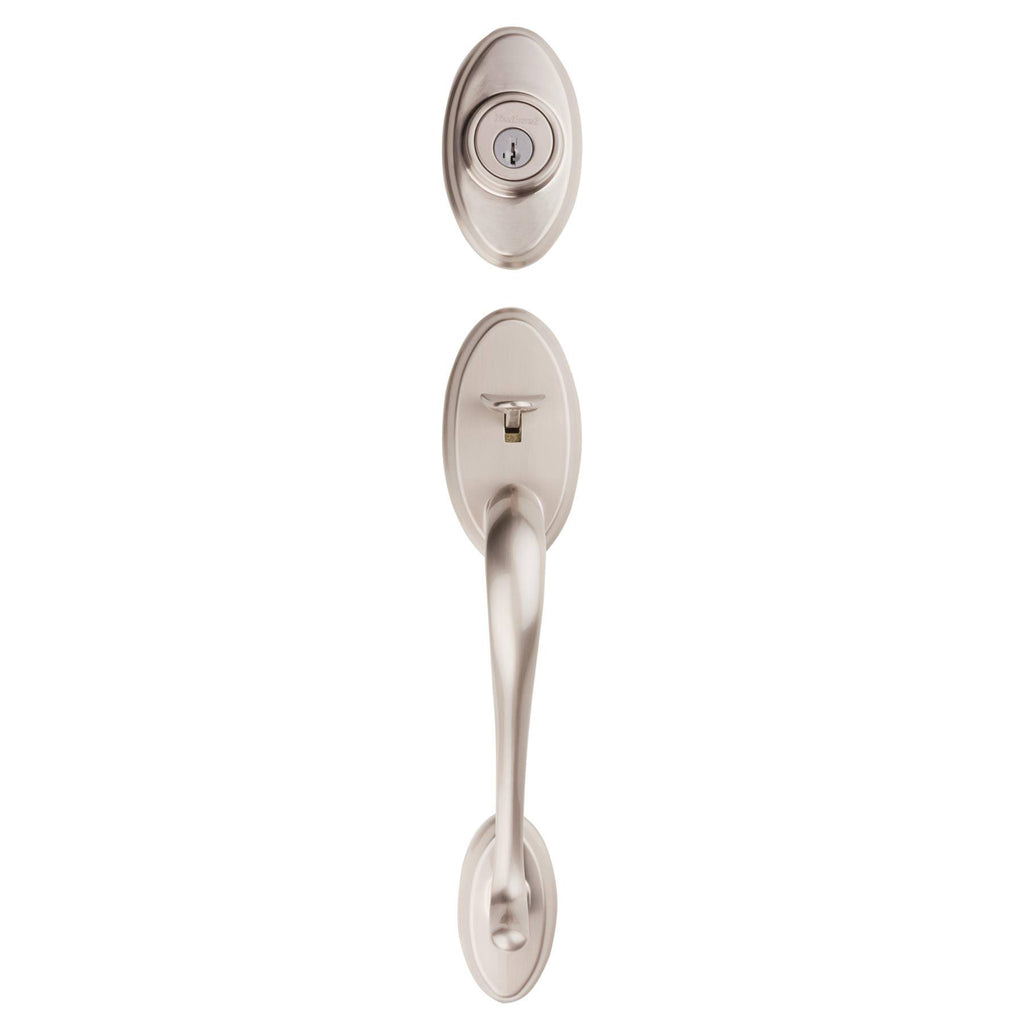 Satin Nickel Single-Lock Keyed Entry Door Handleset J5134