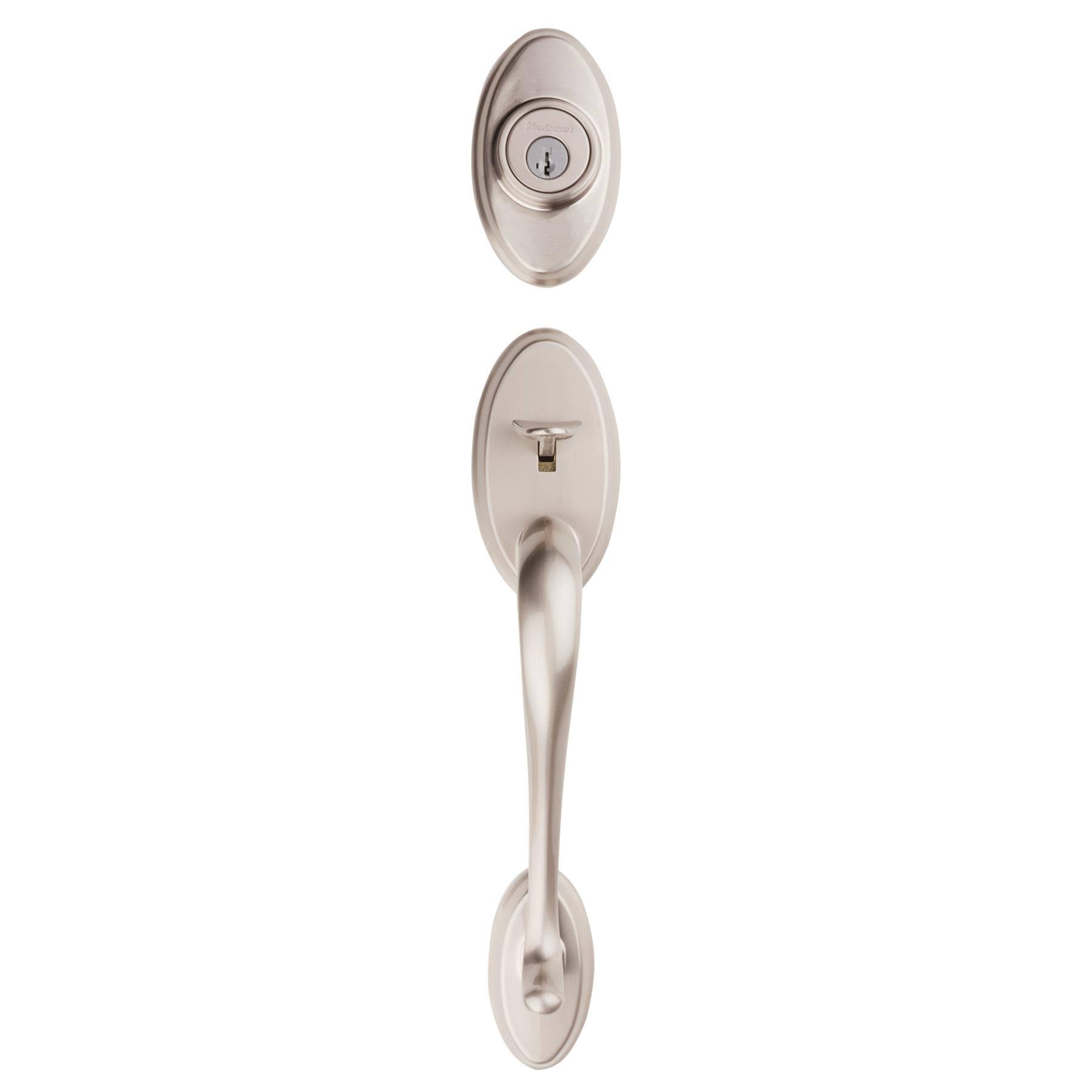 Satin Nickel Single-Lock Keyed Entry Door Handleset J5134