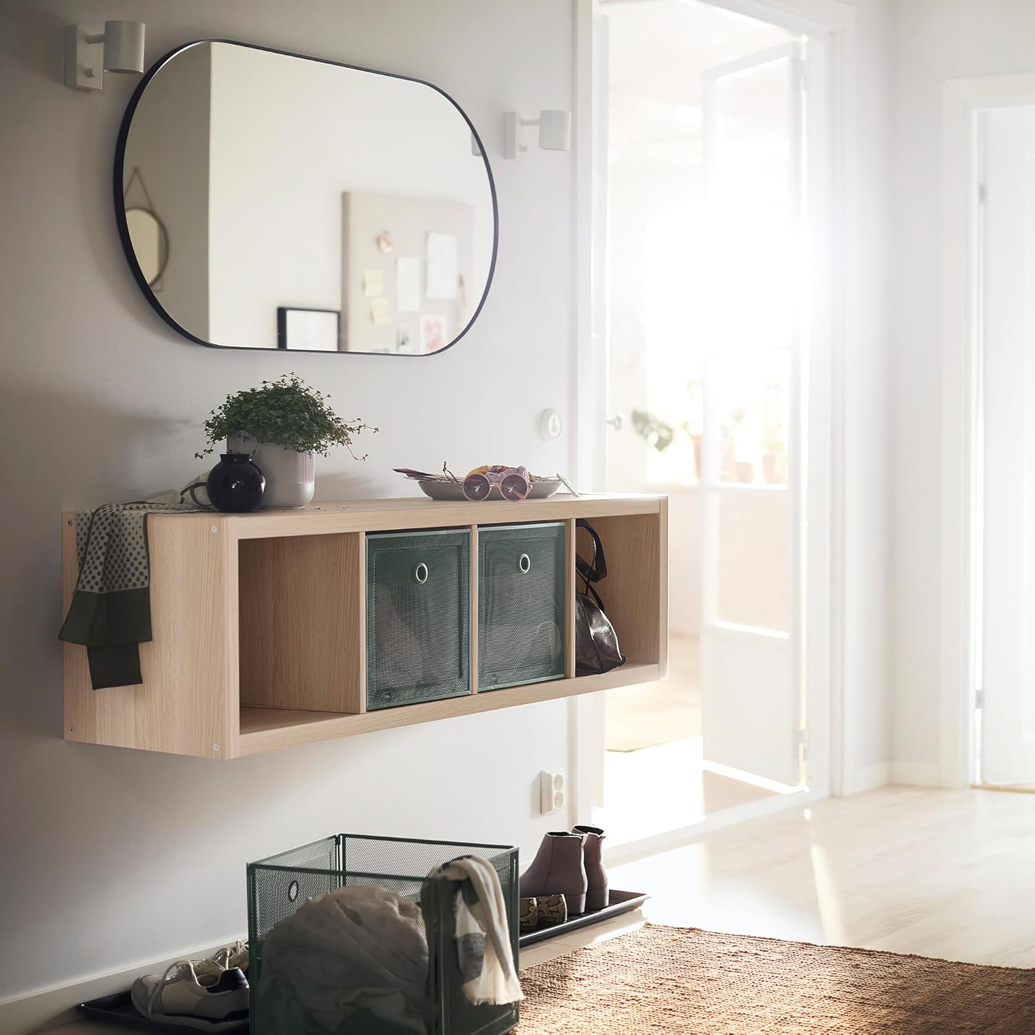 White Stained Oak Effect 4 Shelf Shelving Unit N6188