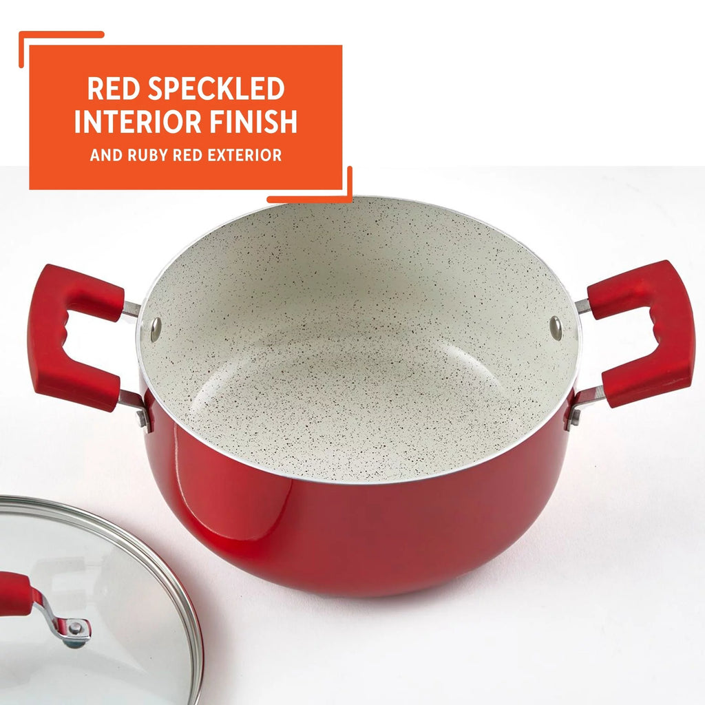 Red 4.9Qt Dutch Oven with Glass Lid T2931