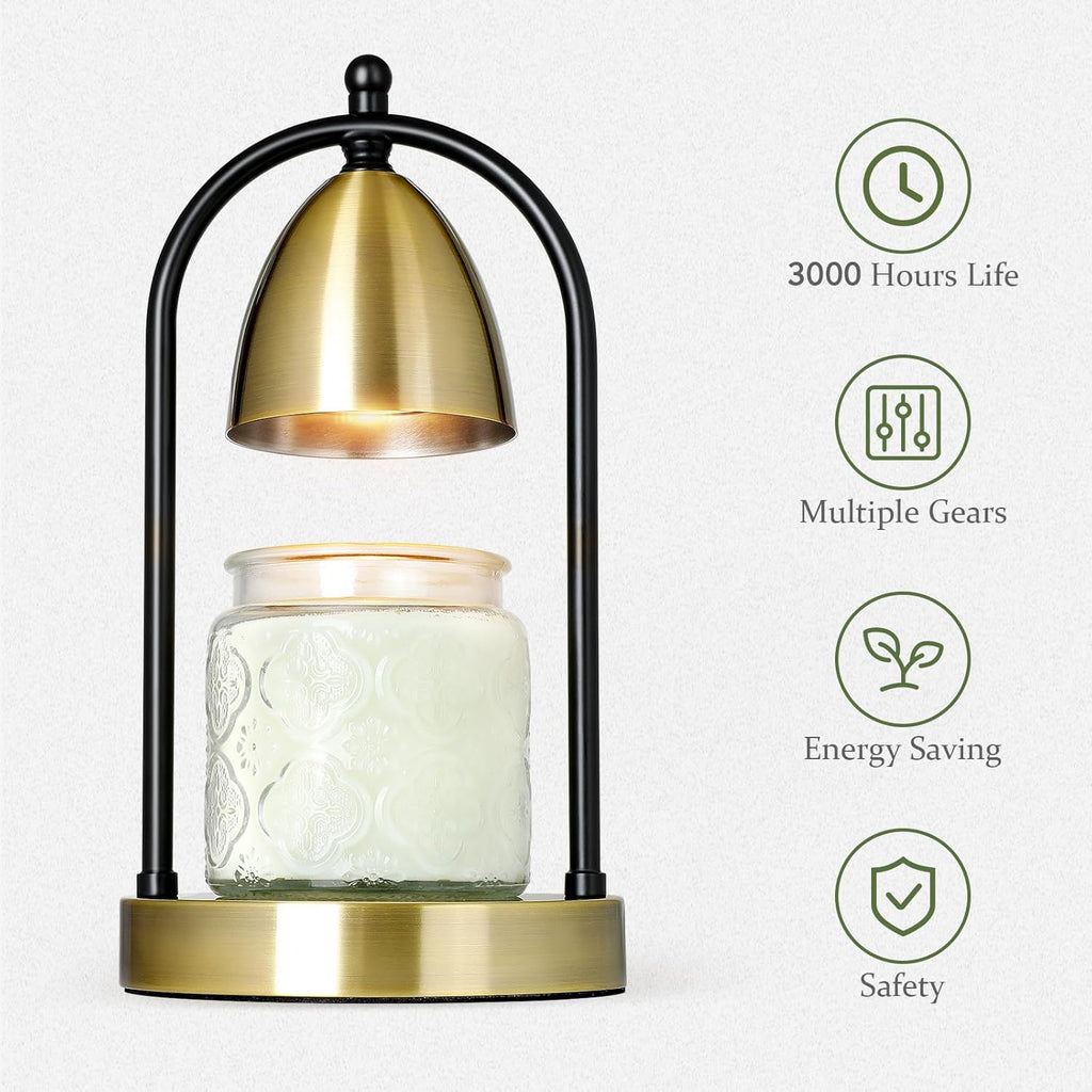 Gold Candle Warmer Lamp with Timer T144