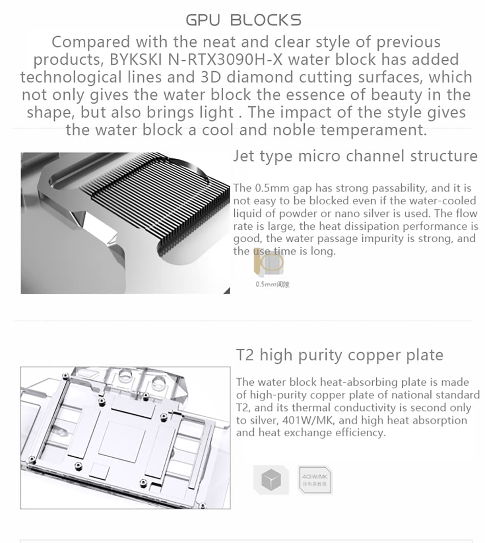 Copper Water Cooling GPU Water Block C223