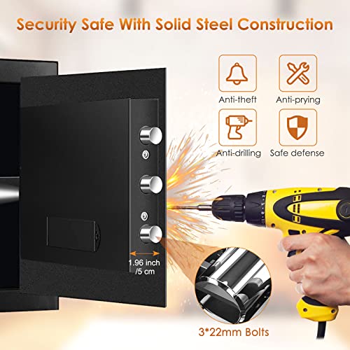 2.5 Cub Fireproof Waterproof Large Cabinet Safe Box with Fireproof Document Bag and Removable Shelf Digital Safe Z5136
