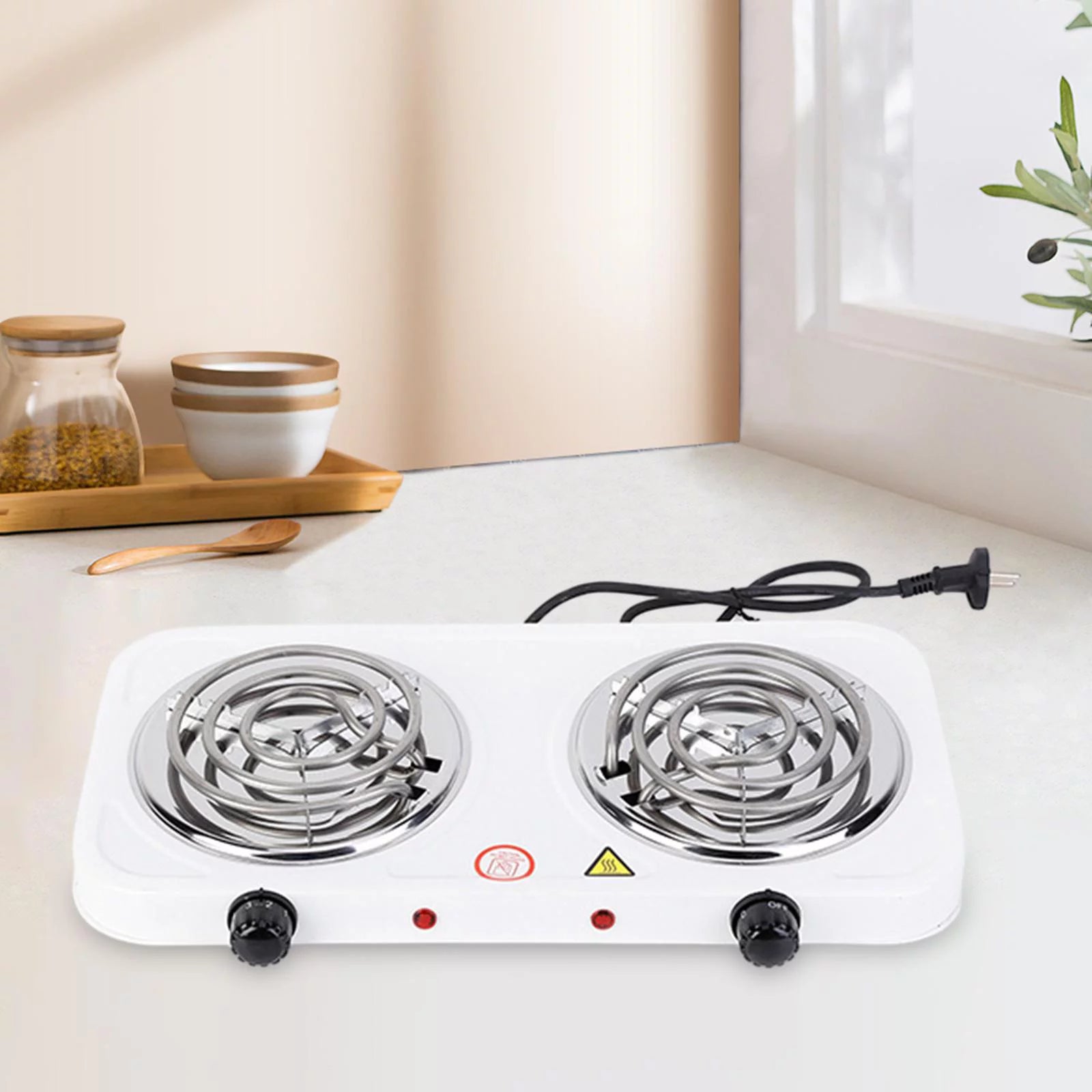 Compact Double Burner Electric Cooktop 2000W K3410