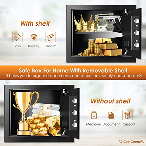 2.5 Cub Fireproof Waterproof Large Cabinet Safe Box with Fireproof Document Bag and Removable Shelf Digital Safe Z5136