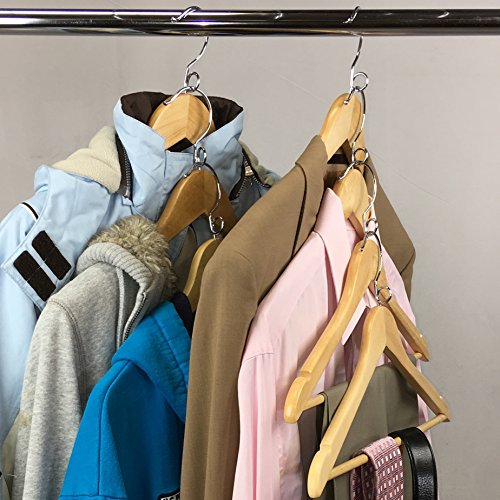 Natural Wooden Hangers 50 Pack with Pants Bar G133