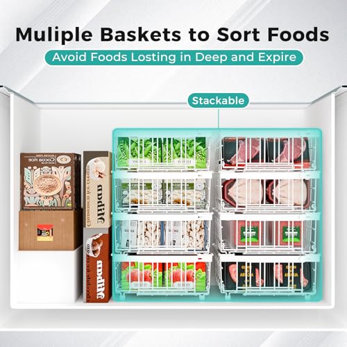 Expandable Stackable Freezer Baskets, 4 PCS, White G6773