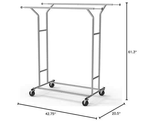 Chrome Double Rail Garment Rack F93898