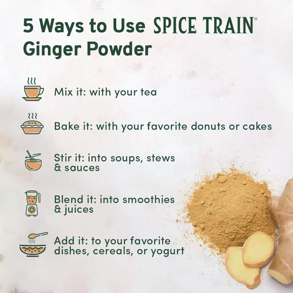 Organic Ginger Powder 454g 100% Raw Ground Ginger Root Powder in Resealable Zip Lock Pouch V382