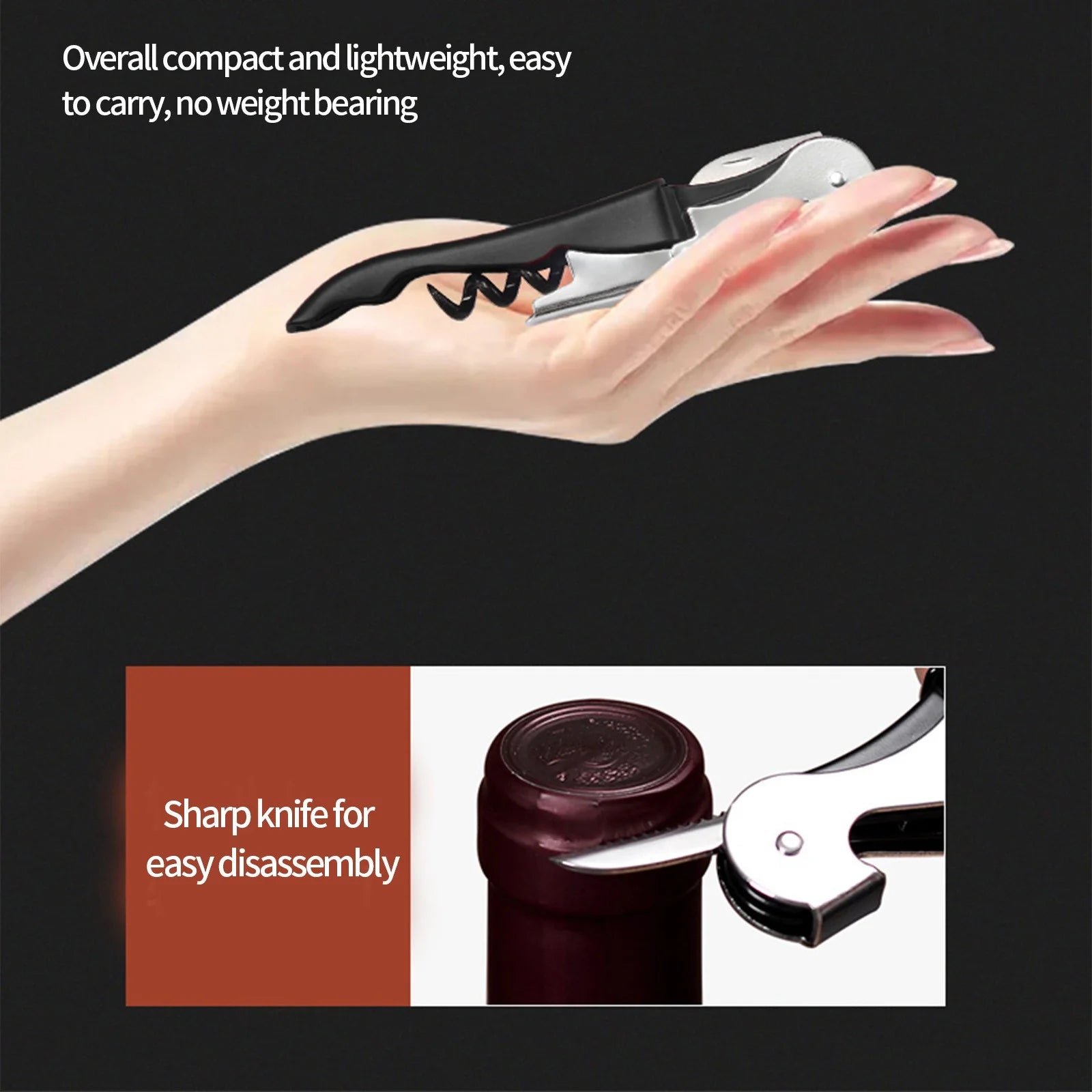 Manual Bottle Opener Double Hinged with Foil Cutter B897979