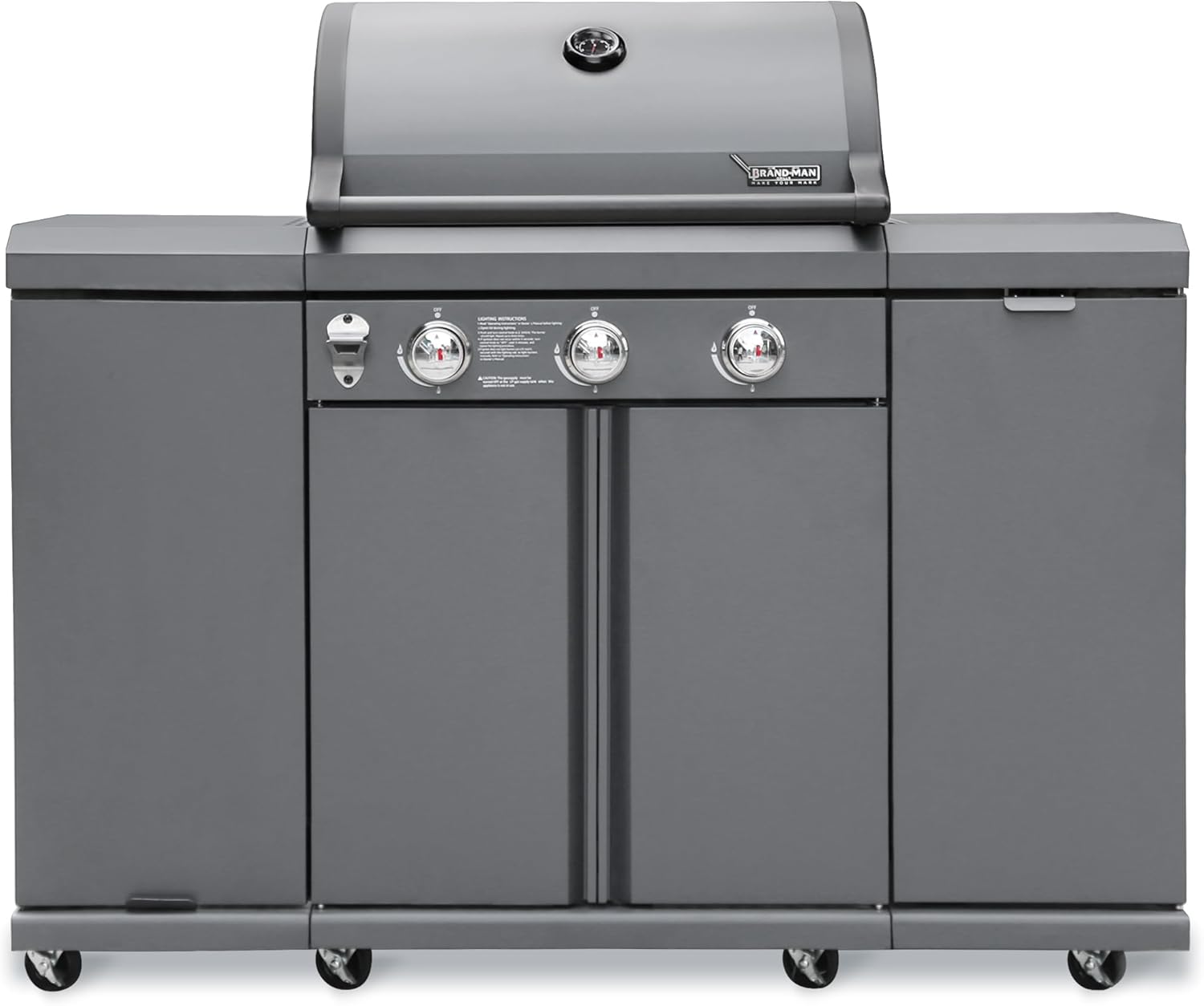 3-Burner Propane Gas BBQ Grill, Stainless Steel, Gray S47799