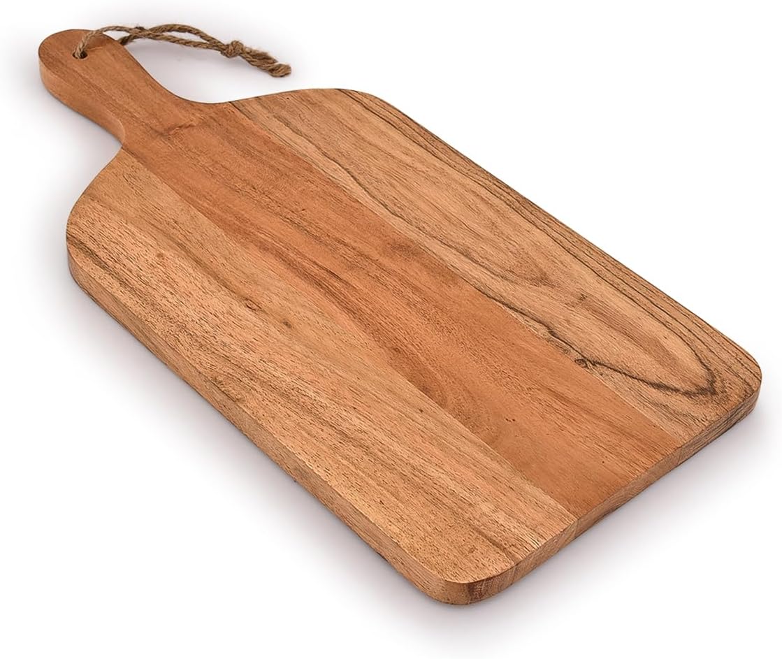 Acacia Wood Cutting Board with Handle (15" x 7" x 0.65") W8075
