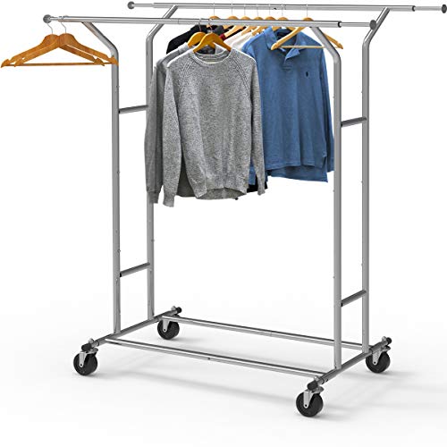 Chrome Double Rail Garment Rack F93898