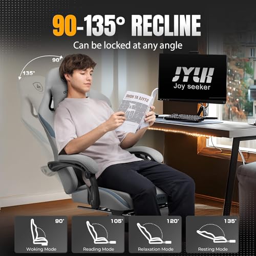 Coal-Black Gaming Chair with Foot Rest D70599