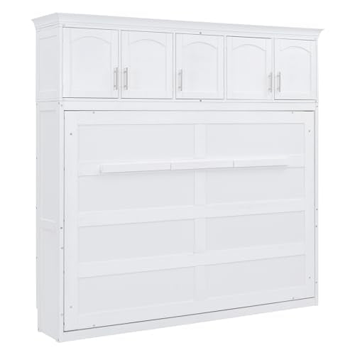 Grey Full Size Solid Wood Murphy Bed I71887