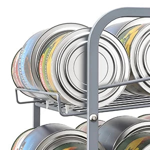2 Pack 3-Tier Stackable Can Rack Organizer Storage Holder, Silver D866