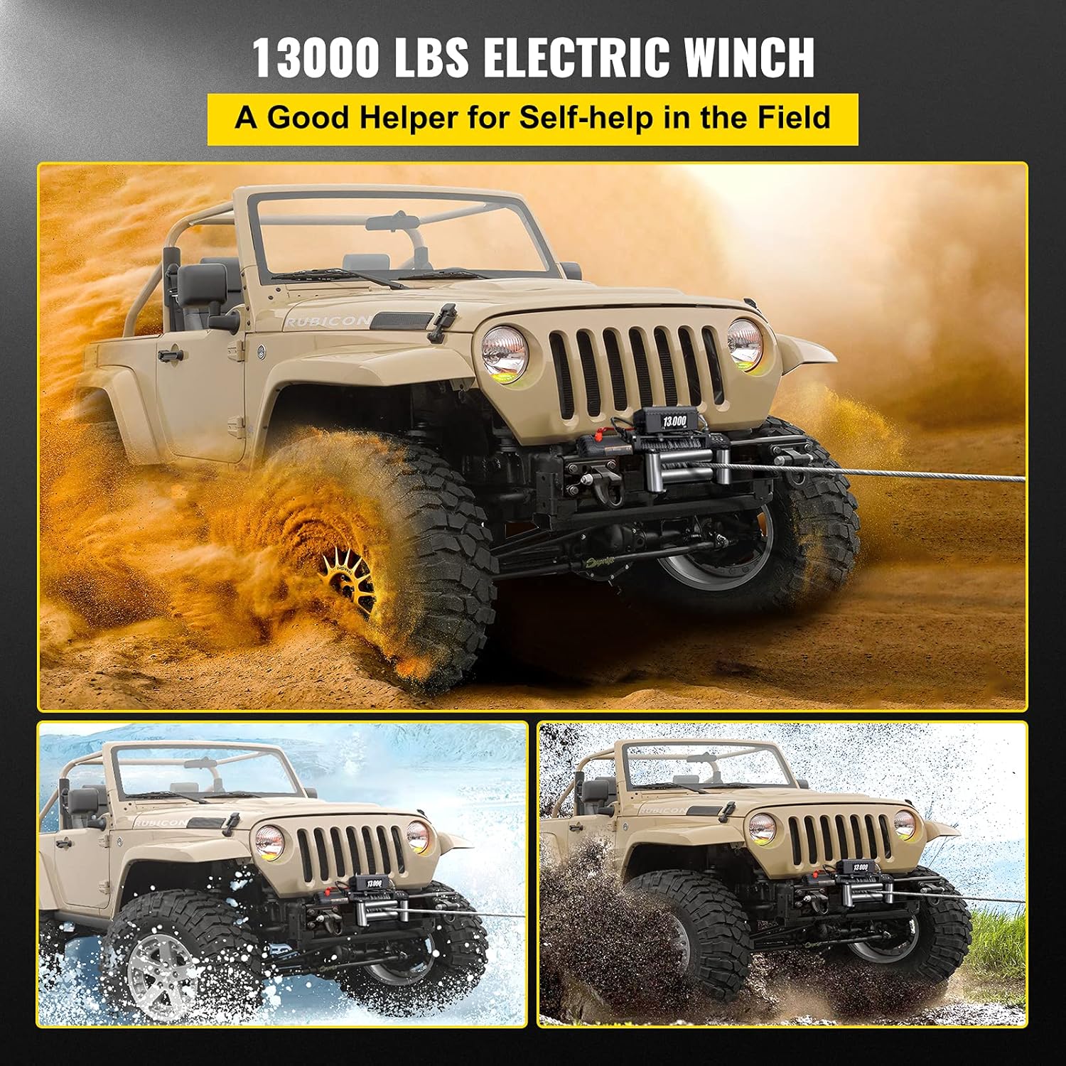 13000lbs Electric Winch with 85ft Cable Steel L7519