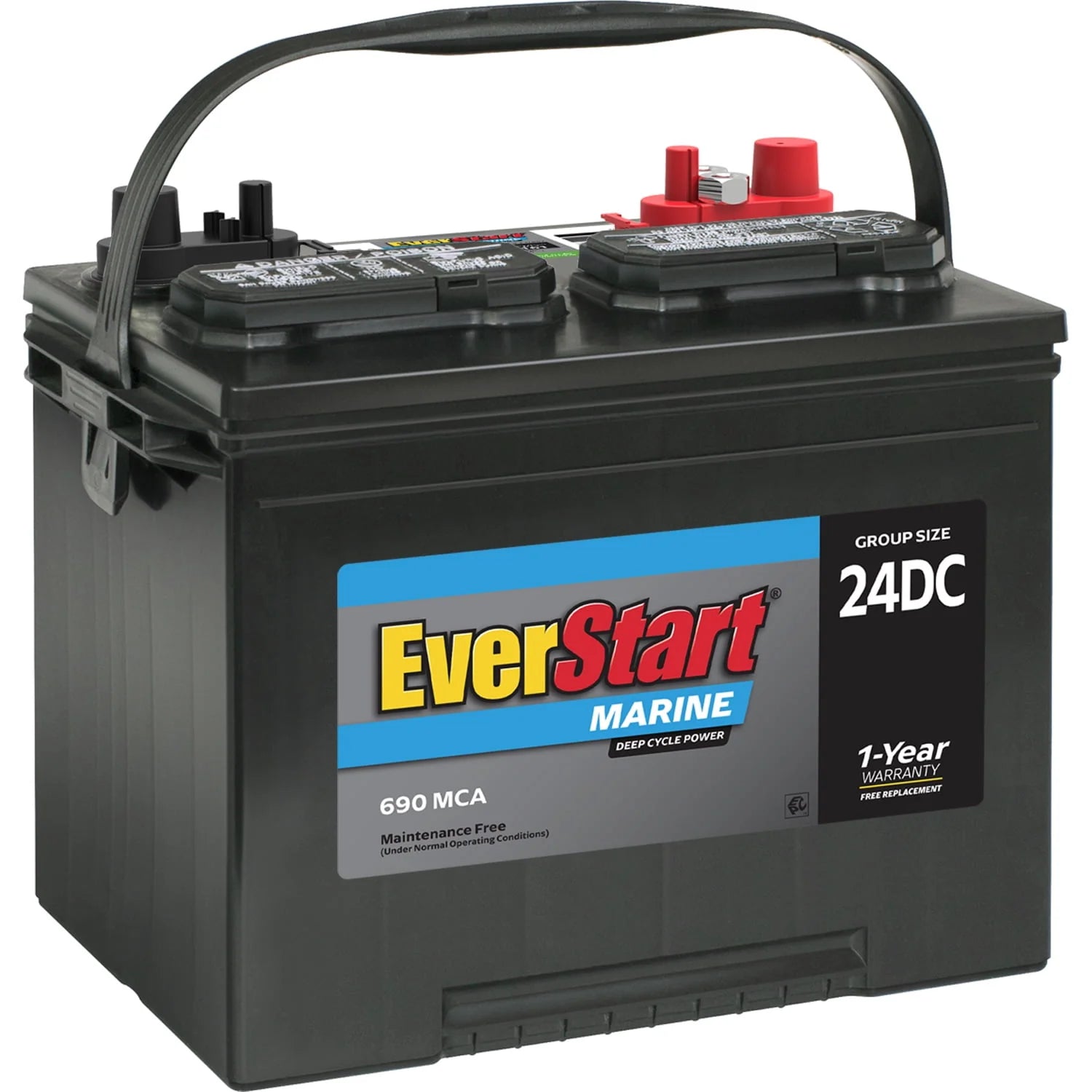 Lead Acid Marine & RV Deep Cycle Battery, Group Size 24DC 12 Volt, 690 MCA Q16913