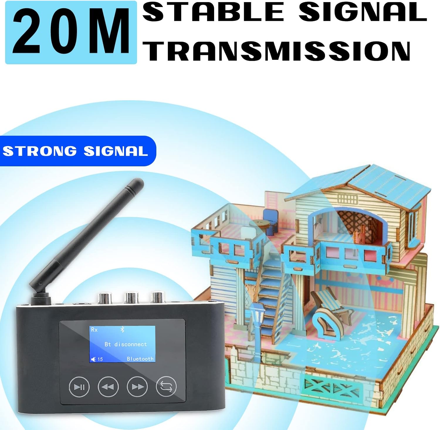 Bluetooth 5.1 Audio Transmitter Receiver Pack of 2 W4074