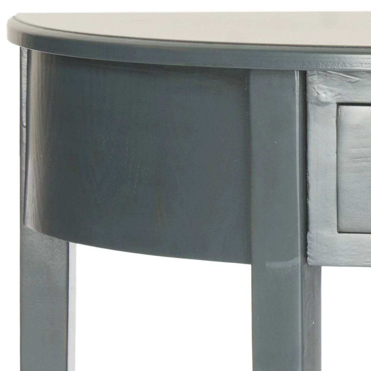 Steel Teal Demilune Console with Storage Drawer U385016