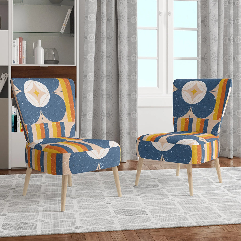 Retro Floral Pattern Upholstered Accent Chair E816236