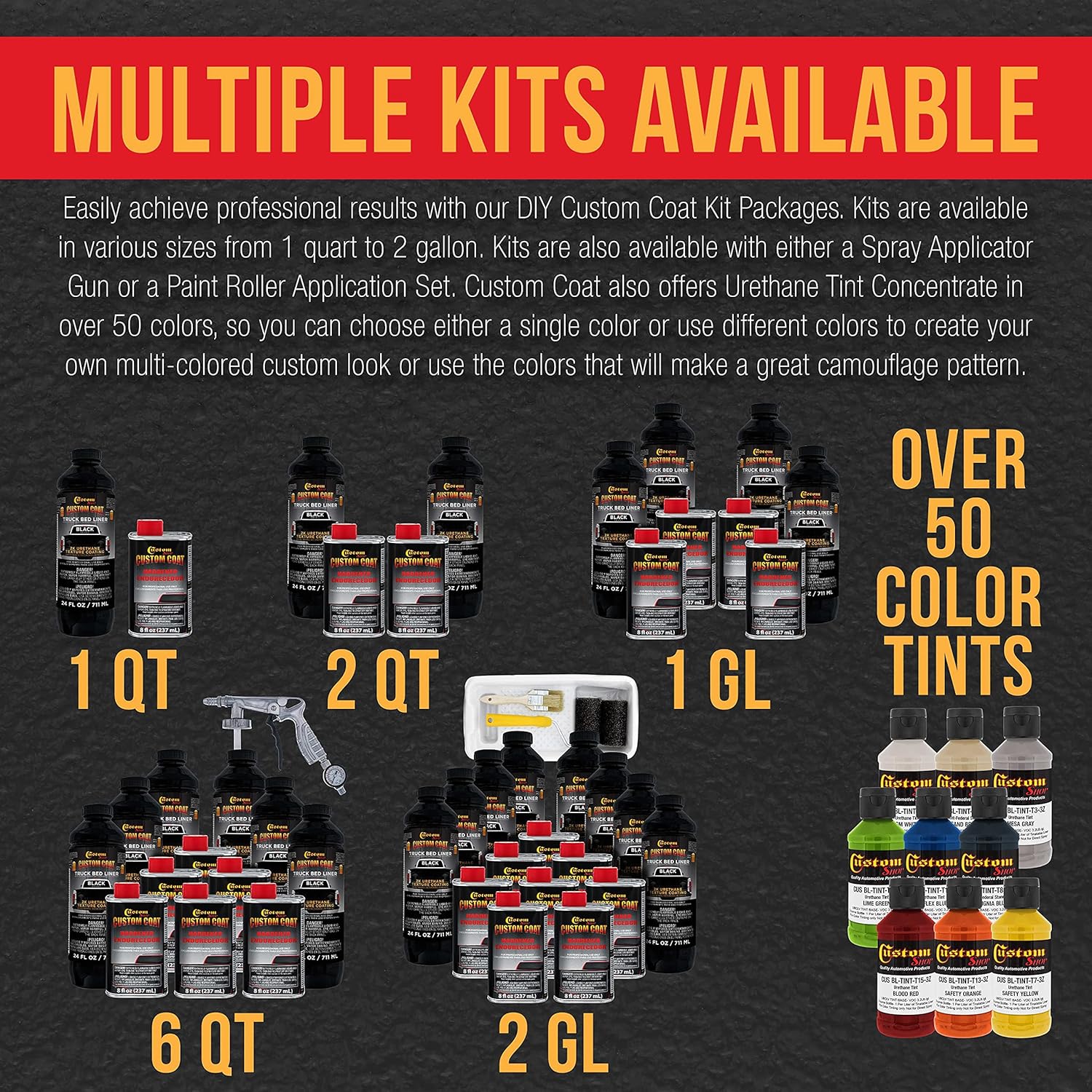 Black 1 Gallon Urethane Truck Bed Liner Kit K758826