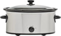 6 Quart Oval Stainless Steel Slow Cooker with Glass Lid G9164
