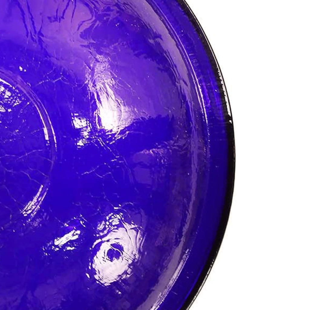 14 In Crackle Glass Bowl and Birdbath Decoration, Cobalt Blue F594468