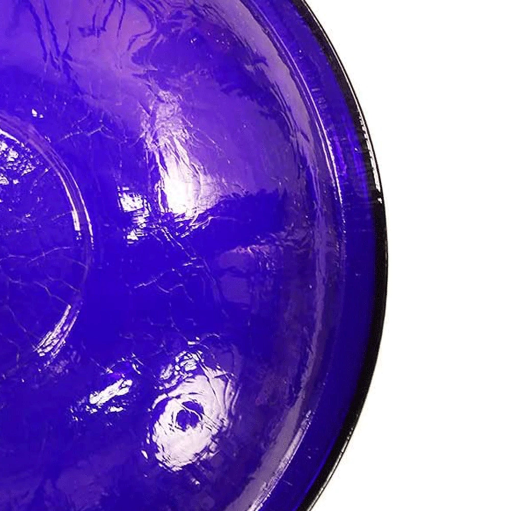 14 In Crackle Glass Bowl and Birdbath Decoration, Cobalt Blue F594468