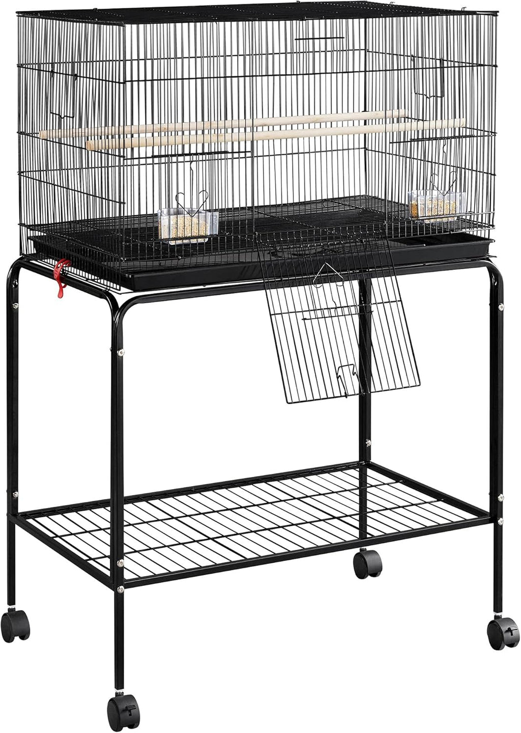 Black Flight Bird Cage with Detachable Rolling Stand X828