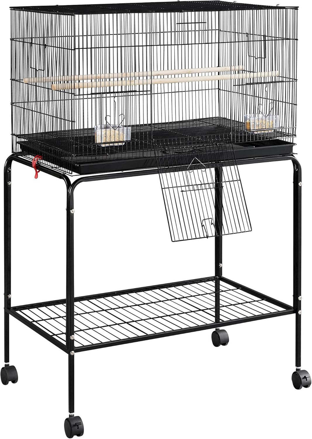 Black Flight Bird Cage with Detachable Rolling Stand X828