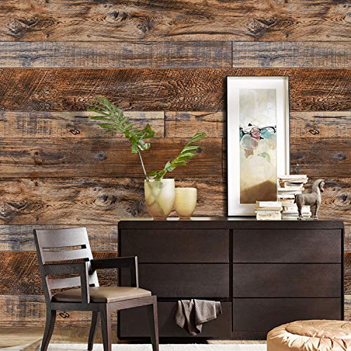 Brown Wood Peel and Stick Wallpaper V329