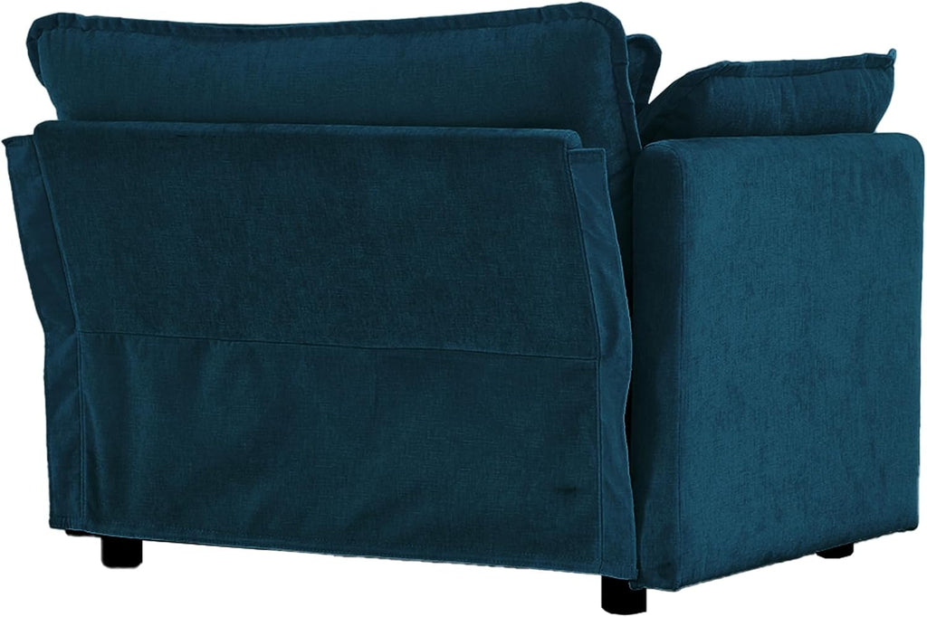 Oversized Chenille Upholstered Armchair with Removable Cushion P14175