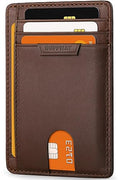 Slim Leather Front Pocket Wallet with RFID Blocking Q12570