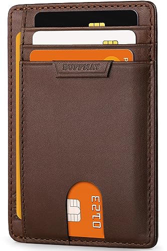 Slim Leather Front Pocket Wallet with RFID Blocking Q12570